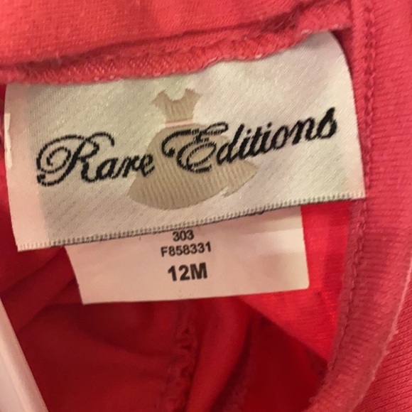 Rare Editions cupcake ruffle bottom ribbon bow pink shortsleeve shirt size 12M​ - Picture 5 of 7